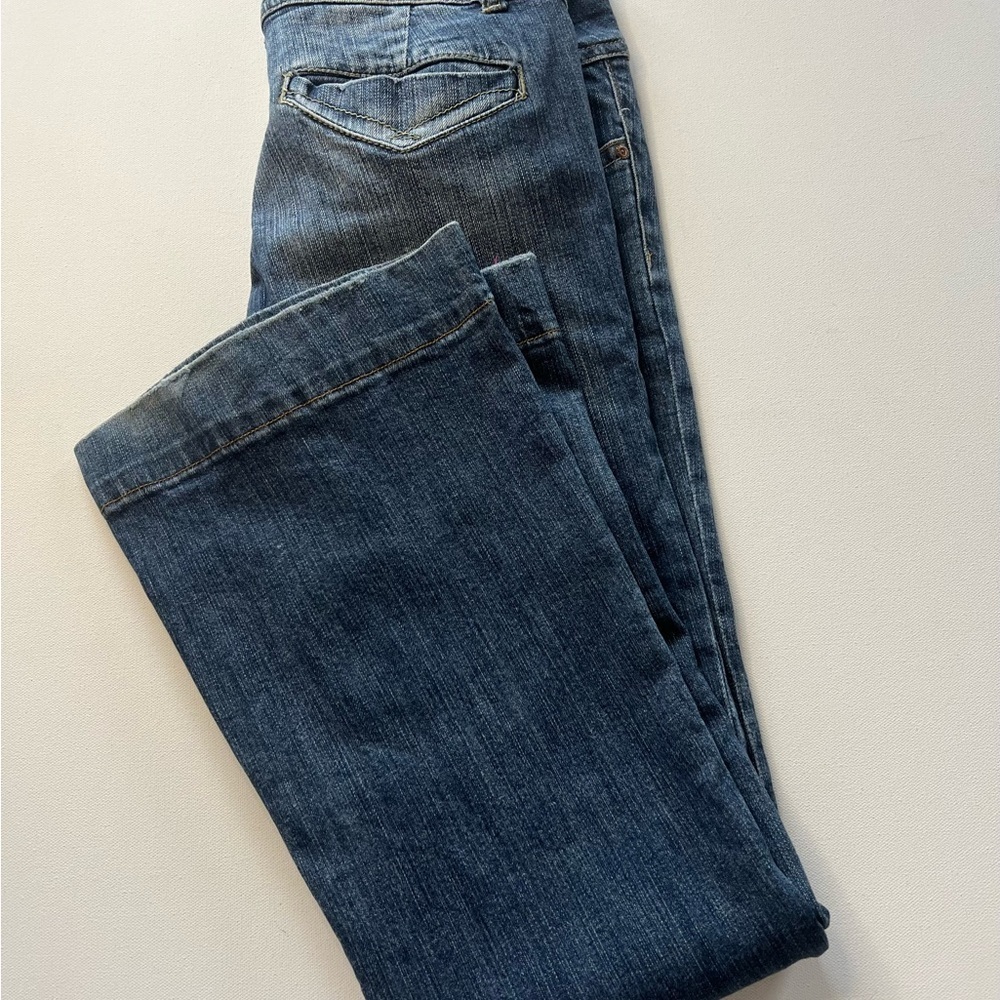 EUC Women's Vigoss Dark Blue Flare Jeans Size 9/32" Inseam Super Nice (A2)